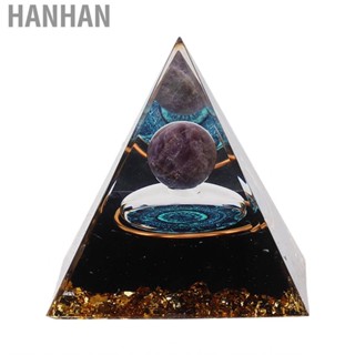 Hanhan Home 6cm Crystal Epoxy Pyramid Decoration Hand Made Desktop Ornament