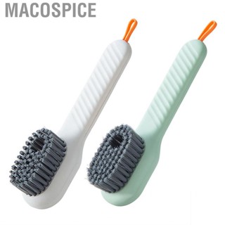 Macospice Shoes Brush  Nylon Light Weight Comfortable Grip Soft Bristle Versatile Press Type Automatic  Filling Cleaning for