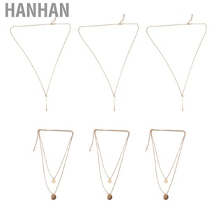 Hanhan Layered Necklace  Necklaces Set Golden Hypoallergenic 6pcs Rust Proof Fashionable for Women Dating