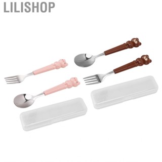 Lilishop Cartoon    Stainless Steel Cutlery Set Convenient Clean for Children Home Outdoor