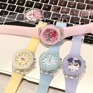 【พร้อมส่ง】นาฬิกาเด็กลายการ์ตูนสุดน่ารัก Luminous Stellalou สายสุดน่ารักพร้อม Mini Dall Linabell Melody Frozen Hello Kitty