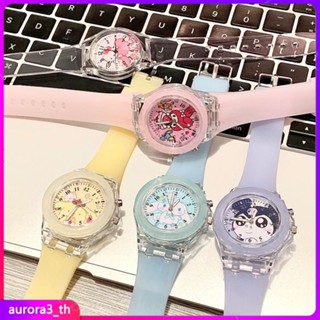 【พร้อมส่ง】นาฬิกาเด็กลายการ์ตูนสุดน่ารัก Luminous Stellalou สายสุดน่ารักพร้อม Mini Dall Linabell Melody Frozen Hello Kitty