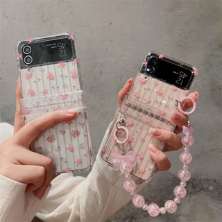 เคสโทรศัพท์มือถือ PC แข็ง กันกระแทก รอบด้าน ลายดอกไม้ สําหรับ Samsung galaxy z Flip 5 galaxy z flip4 flip3