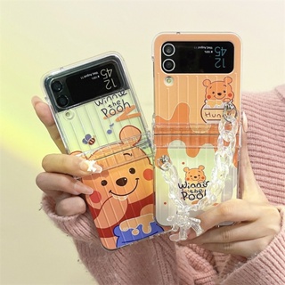 เคสโทรศัพท์มือถือ PC แข็ง กันกระแทก ลายการ์ตูนหมีพูห์ สําหรับ Samsung galaxy z Flip 5 galaxy z flip4 flip3