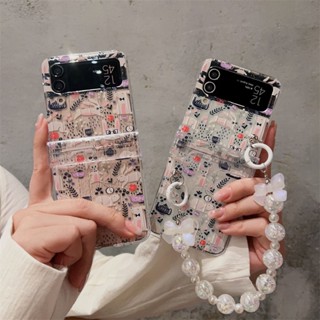 เคสโทรศัพท์มือถือ PC แข็ง กันกระแทก รอบด้าน ลายดอกไม้ สําหรับ Samsung galaxy z Flip 5 galaxy z flip4 flip3