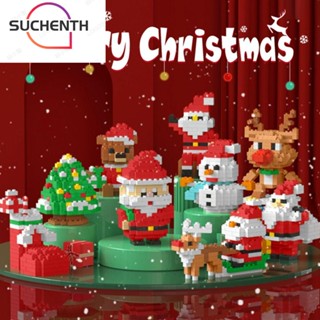 Suchenth โมเดลฟิกเกอร์พลาสติก รูปซานตาคลอส กวางเอลก์ คริสต์มาส ขนาดเล็ก ของขวัญ สําหรับตกแต่งบ้าน