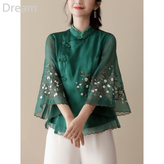 Improved Tang suit Chinese style loose top temperament Chinese ethnic style retro shirt