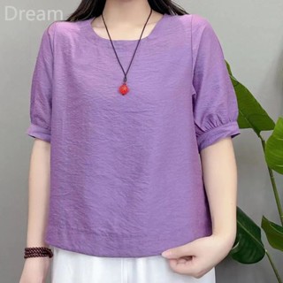 Chinese style fashionable round neck top temperament mothers short-sleeved top small shirt base shirt thin