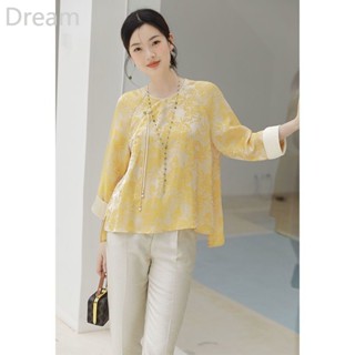 Retro Tang style cheongsam new Chinese style improved crossbody buckle Chinese style daily tea suit top