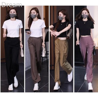 Ice Silk narrow wide-leg pants summer thin high-end light luxury straight pants high waist vertical nine-point womens pants casual pants