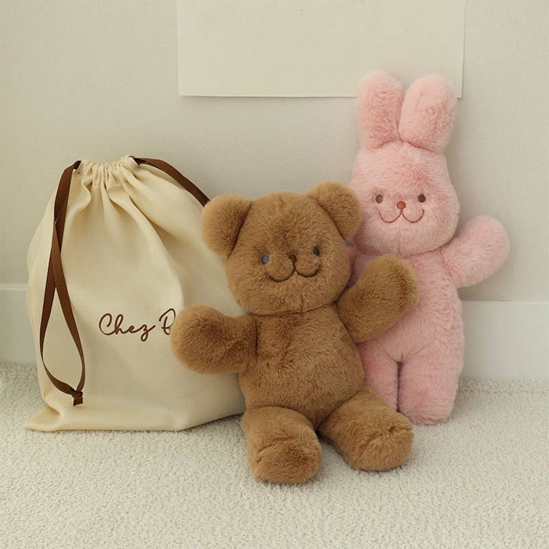 Cute Bear Doll Baby Comfort Toy Baby's Sleeping Comfort Plush Doll Teddy Bear Rabbit Doll No Lint 1cTY