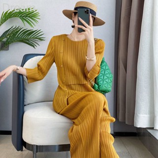 Sanzhai pleated high-end elegant suit womens design straight pants two-piece suit fashionable slimming