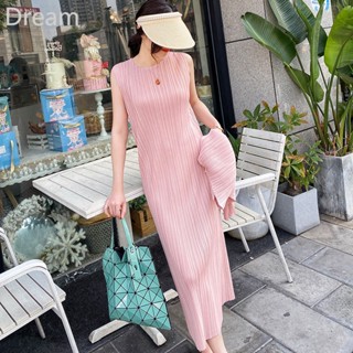 8 colors ~ Sanzhai pleated classic basic straight sleeveless vest dress versatile Western style bottoming dress