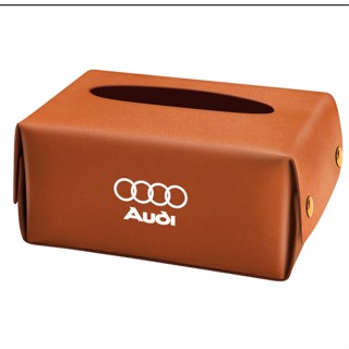 AUDI LOGO Tissue Box A1 A2 A3 A4 A5 A6 A7 A8 Q3 Q5 Q7 Q8 RS1 RS2 RS3 RS4 RS5 RS6 RS7 RS8 Car Seat Rear Hanging Leather Material Paper Box Sunshade Storage Box