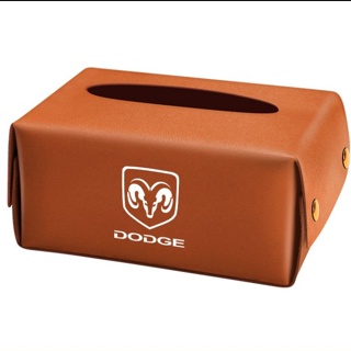 Dodge LOGO tissue box ram car seat rear hanging leather material drawer box sun visor storage box