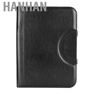 Hanhan Conference Document Folder A4 PU Zipped Business For Tablet Files