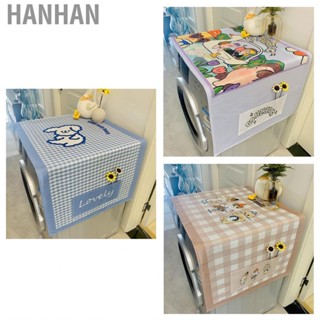 Hanhan Fridge Dust Cover  Vibrant Colors  Top Cartoon Style Cotton Linen Fabric for Office