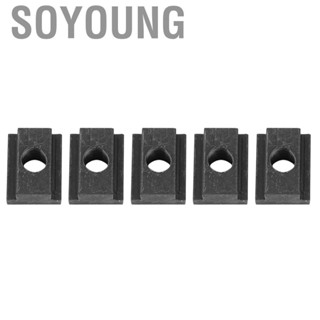 Soyoung 5pcs T-Slot Nuts - Ideal T Slot Nut for  Truck Bed Deck Rails Black