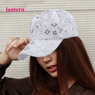 Lantern หมวกเบสบอล กันแดด ประดับเลื่อม ระบายอากาศ กันลม แฟชั่นฤดูร้อน สไตล์เกาหลี ญี่ปุ่น สําหรับผู้หญิง