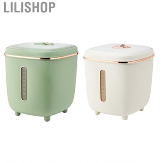 Lilishop Rice Storage Container with Measuring Cylinder Large  Sealed Press Type Canister for Home Kitchen