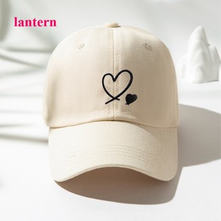 Lantern หมวกเบสบอล ผ้าฝ้าย รูปหัวใจ ปรับได้ สไตล์เกาหลี สําหรับผู้ชาย และผู้หญิง ทุกเพศ