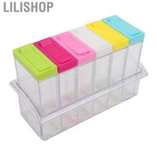 Lilishop 6 Boxes Transparent Plastic Seasoning Bottles Jars Clear Box Container