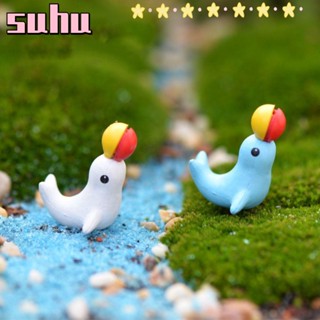 Suhuhd ฟิกเกอร์ปลาโลมา พลาสติก เรซิน ขนาดเล็ก สีขาว สีฟ้า DIY สําหรับตกแต่งภูมิทัศน์ กระถางต้นไม้ 12 ชิ้น