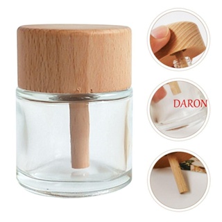 Daron ขวดแก้วใส่น้ํามันหอมระเหย ขนาดเล็ก แบบพกพา พร้อมฝาปิดไม้ DIY สําหรับรถยนต์ สํานักงาน