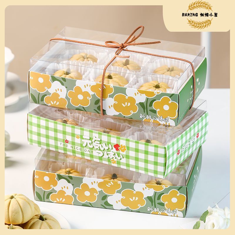 6ชิ้นกล่องบรรจุภัณฑ์อบ ถั่วเขียวเค้กกล่องบรรจุภัณฑ์ สัตว์เลี้ยง หิมะ เหมย เนียงขนมติ่มซํากล่องของขวัญลูกสีเขียวไข่แดงขนมกล่องบรรจุภัณฑ์กล่องขนมไหว้พระจันทร์ไข่แดงขนมเทศกาลกลาง