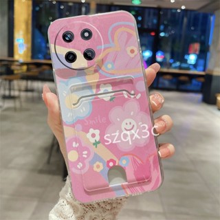 ใหม่ เคสโทรศัพท์มือถือแบบนิ่ม TPU กันรอยกล้อง ลายดอกไม้หน้ายิ้มน่ารัก สีชมพู แฟชั่น สําหรับ Realme11 NFC C51 C53 C55 4G Realme 11 Pro+ 10T 10 Pro 5G 2023