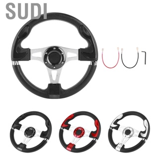 Sudi 320mm/12.5in Car Sport Steering Wheel with Horn Button Universal Accessories