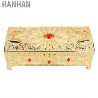 Hanhan Vintage Metal Jewelry Box Treasure  Case Trinket Organizer For Earrings