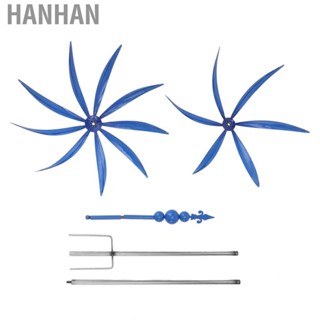 Hanhan Garden Wind Spinners For Iron Windmill Sculptures 360°Rotation Blue