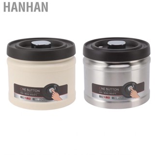 Hanhan Vacuum Sealed Coffee Container 304 Stainless Steel Press Type Airtight  Storage for Beans  Nuts