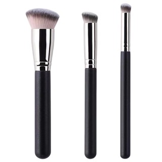 3pcs Eye Cosmetics Liquid Cream Dense Nose Stippling Face Concealer Angled Foundation Makeup Brush