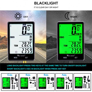 เครื่องวัดระยะทาง หน้าจอ LCD ไร้สาย ขนาดใหญ่ 2.8 นิ้ว สําหรับขี่จักรยานตะวันตก