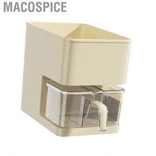 Macospice Condiment Organizer  Hidden Inner Bucket Independent Seasoning Box Creamy White Plastic Spice Storage Shelf for Home