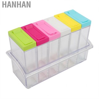 Hanhan 6 Boxes Transparent Plastic Seasoning Bottles Jars Clear Box Container