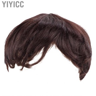 Yiyicc Dark Brown Wig Mens Short Hair Natural Straight