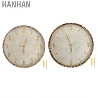 Hanhan Brass Wall Mount Clocks Silent Non Ticking Quartz Clock  Operated Decorative Round for Home Decoration