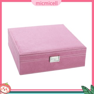 Mic_ กล่องไม้สองชั้น พร้อมตัวล็อค สําหรับเก็บเครื่องประดับ