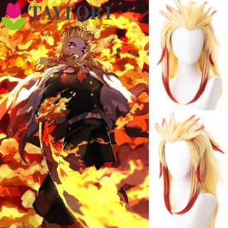 Taylor1 วิกผมคอสเพลย์ Demon Slayer Kyoujurou ไล่โทนสีเหลือง สําหรับปาร์ตี้ฮาโลวีน