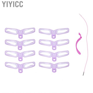 Yiyicc 8pcs Eyebrow Stencil Reusable Template Three Dimensional LJ4