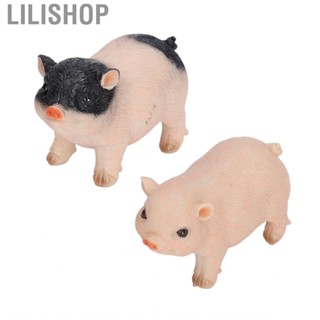 Lilishop AOS Cute Pig Garden Statue Resin Animals Figurine Outdoor Sculpture Lawn