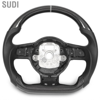 Sudi Customized Carbon Fiber Steering Wheel Perforated Leather Flat Bottom for Audi TT TTRS 8J MK2 R8 MK1 2007-2015