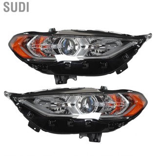 Sudi 2Pcs Front Left Right Headlight with Bulb Car Lamp Replacement for Ford Fusion DRL Model 2017-2020  FO2502348 FO2503348