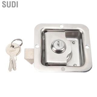 Sudi Trailer Paddle Door Lock Handle  304 Stainless Steel High Security Smooth Tool Box Latch Flush Mounted with 2 Keys for Campers RVs