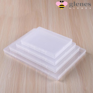 Glenes กล่องพลาสติกใส ทรงสี่เหลี่ยมผืนผ้า แบบพกพา ทนต่อการสึกหรอ 4 ขนาด สําหรับใส่เครื่องประดับ