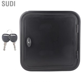 Sudi RV Baggage Door UV Proof Square Rounded Corner Black Compartment Storage for Camper  Caravan