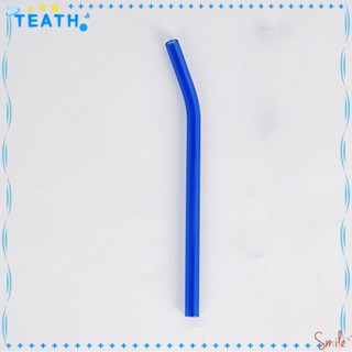 Teath หลอดดูดน้ํา หลอดแก้ว สีฟ้า ใช้ซ้ําได้ 8*200 มม. 5 ชิ้น